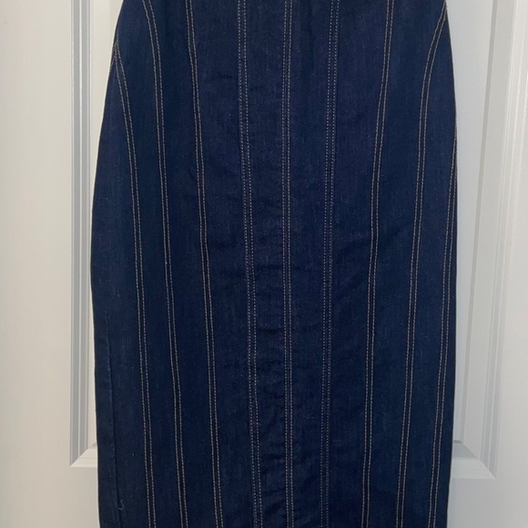 ZARA Denim Bustier Strapless Midi Dress Size M - Picture 6 of 11